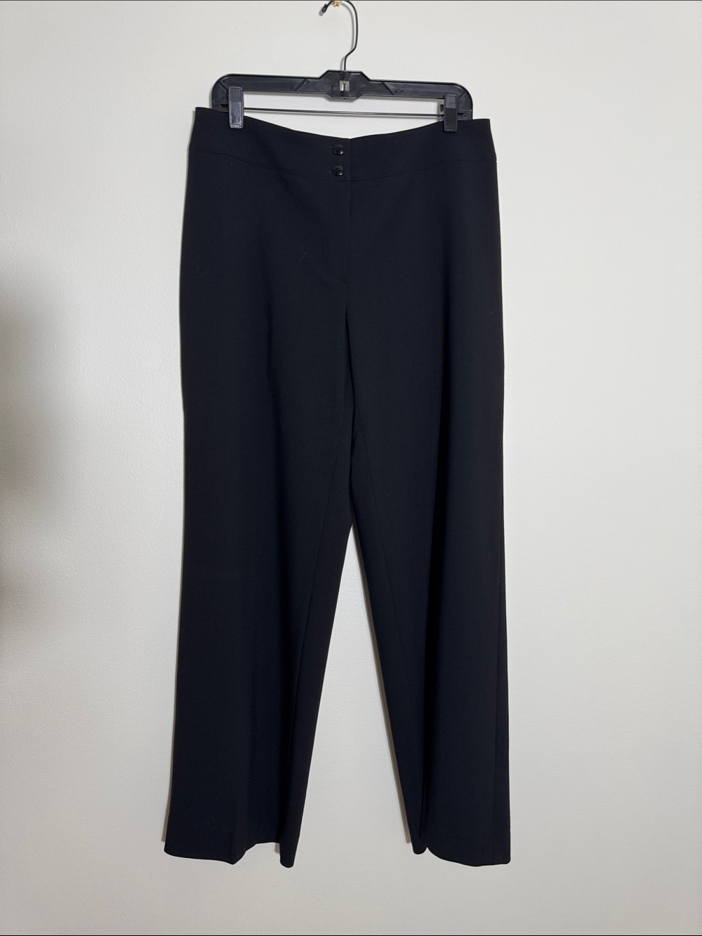 Armani Collezioni Italy Black Tailored Wide Leg Slacks Dress Trousers 12 48